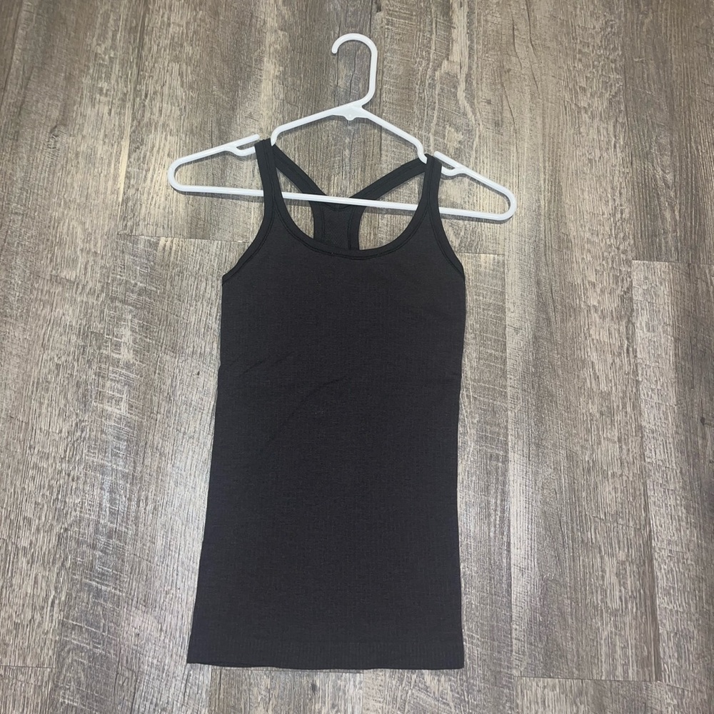 black lululemon tank top (ebb to street tank top)